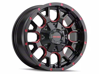 Mayhem Wheels Warrior Black with Prism Red 6-Lug Wheel; 20x9; 18mm Offset (17-24 Titan)