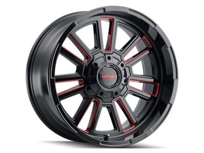 Mayhem Wheels Apollo Gloss Black with Prism Red 6-Lug Wheel; 20x10; -19mm Offset (16-24 Titan XD)