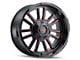 Mayhem Wheels Apollo Gloss Black with Prism Red 6-Lug Wheel; 20x10; -19mm Offset (16-24 Titan XD)