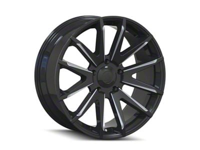 Mayhem Wheels Crossfire Gloss Black Milled 6-Lug Wheel; 20x9.5; 10mm Offset (16-24 Titan XD)