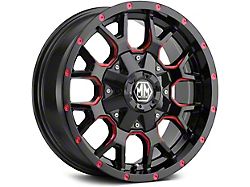 Mayhem Wheels Warrior Black with Prism Red 6-Lug Wheel; 20x9; 0mm Offset (16-24 Titan XD)