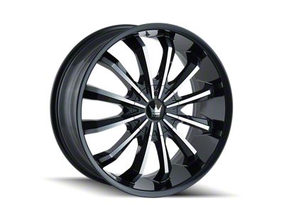 Mazzi Fusion Gloss Black Machined 6-Lug Wheel; 22x9.5; 30mm Offset (04-15 Titan)