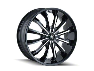 Mazzi Fusion Gloss Black Machined 6-Lug Wheel; 24x9.5; 30mm Offset (04-15 Titan)