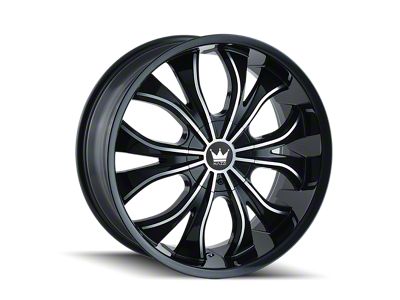 Mazzi Hustler Gloss Black Machined Wheel; 22x9.5; 35mm Offset (84-01 Jeep Cherokee XJ)