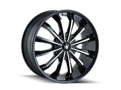 Mazzi Fusion Gloss Black Machined 6-Lug Wheel; 22x9.5; 30mm Offset (16-24 Titan XD)