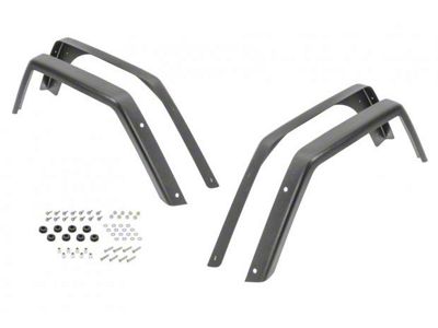 MCE Fenders Gen II 3-Inch Width Flat Fender Flares; Rear; OE Style Textured Black (87-95 Jeep Wrangler YJ)