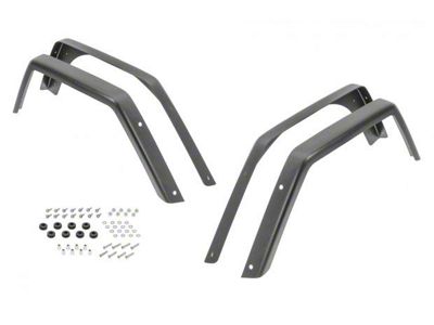 MCE Fenders Gen II 6-Inch Width Flat Fender Flares; Rear; OE-Style OE Style Textured Black (87-95 Jeep Wrangler YJ)