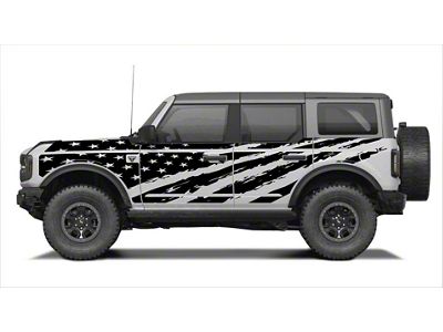 MEK Magnet Removable Body Armor; America in Black (21-25 Bronco 4-Door)