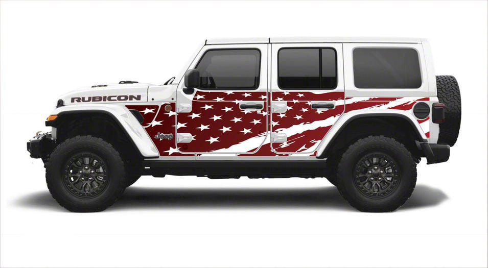 MEK Magnet Jeep Wrangler Removable Body Armor; America in Red 5416 (18 ...