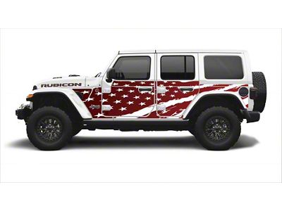 MEK Magnet Removable Body Armor; America in Red (18-25 Jeep Wrangler JL 4-Door)