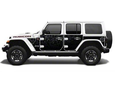 MEK Magnet Removable Body Armor; Ghost Camo Black (18-25 Jeep Wrangler JL 4-Door)