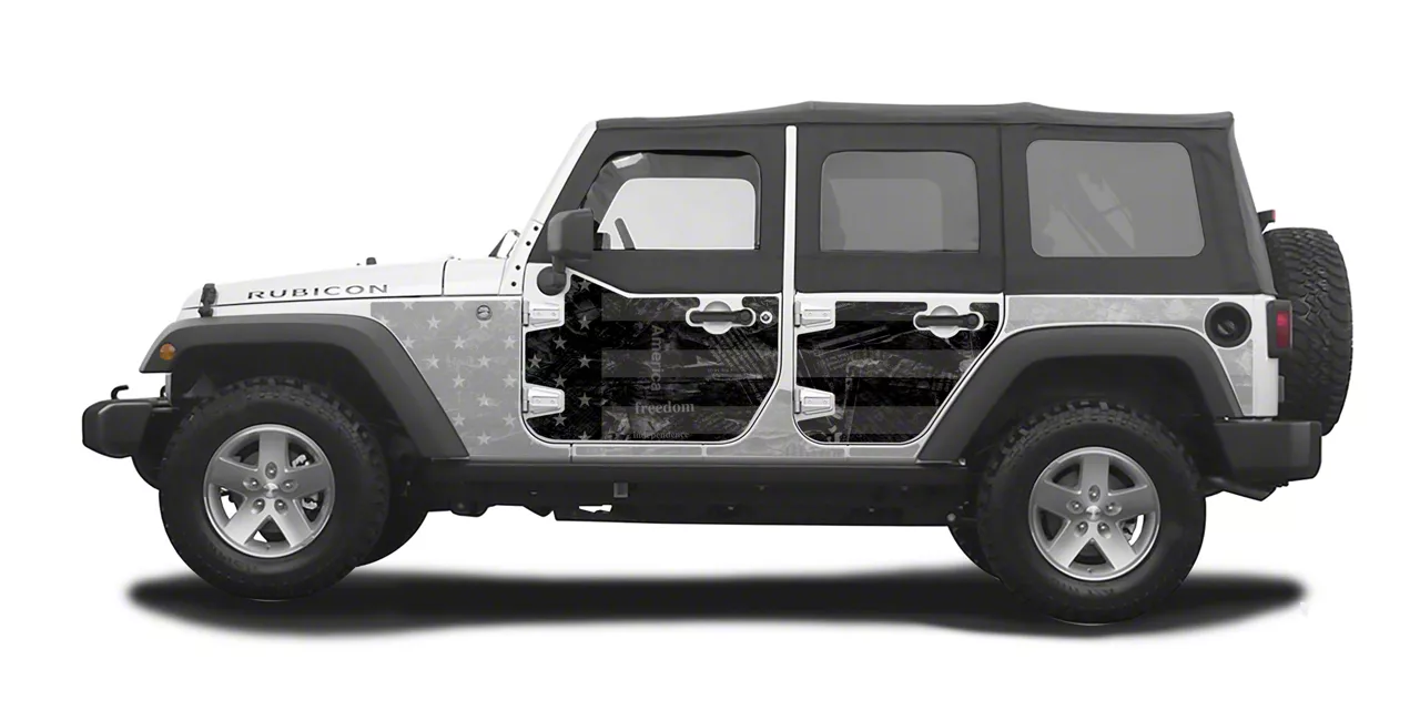 MEK Magnet Jeep Wrangler Removable Half Door Body Armor; Black Flag ...