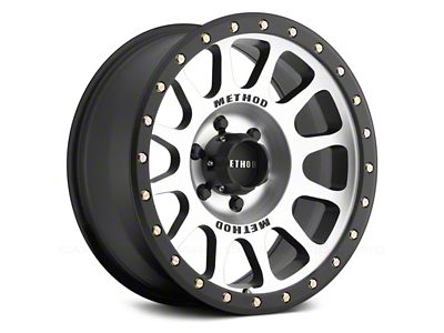 Method Race Wheels MR305 NV Machined with Matte Black Lip 6-Lug Wheel; 17x8.5; 25mm Offset (22-24 Bronco Raptor)