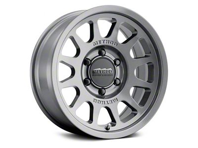 Method Race Wheels MR703 Bead Grip Gloss Titanium 6-Lug Wheel; 17x8.5; 0mm Offset (21-24 Bronco, Excluding Raptor)