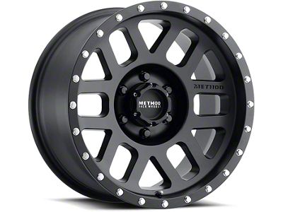 Method Race Wheels MR306 Mesh Matte Black 6-Lug Wheel; 18x9; -12mm Offset (17-24 Titan)