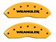 MGP Brake Caliper Covers with Wrangler Logo; Yellow; Front and Rear (07-18 Jeep Wrangler JK)