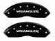 MGP Brake Caliper Covers with Jeep Wrangler Logo; Black; Front and Rear (07-18 Jeep Wrangler JK)