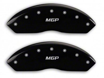 MGP Brake Caliper Covers with MGP Logo; Black; Front Only (97-06 Jeep Wrangler TJ)