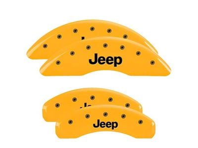 MGP Brake Caliper Covers with JEEP Logo; Yellow; Front and Rear (22-25 Jeep Grand Cherokee WL w/ Solid Rear Rotors)