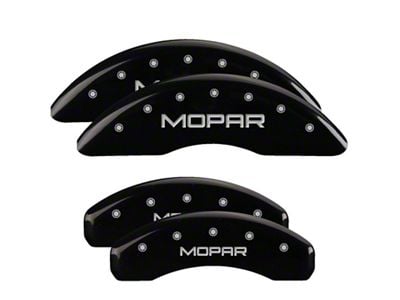 MGP Brake Caliper Covers with MOPAR Logo; Black; Front and Rear (22-25 Jeep Grand Cherokee WL w/ Solid Rear Rotors)