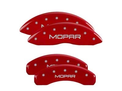 MGP Brake Caliper Covers with MOPAR Logo; Red; Front and Rear (22-25 Jeep Grand Cherokee WL w/ Vented Rear Rotors)