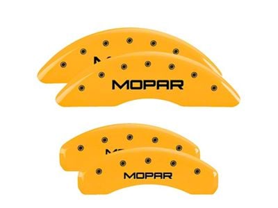 MGP Brake Caliper Covers with MOPAR Logo; Yellow; Front and Rear (22-25 Jeep Grand Cherokee WL w/ Solid Rear Rotors)