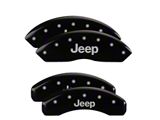 MGP Brake Caliper Covers with Jeep Logo; Black; Front and Rear (18-24 Jeep Wrangler JL)