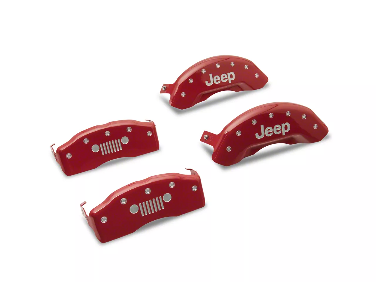 Mgp Jeep Wrangler Brake Caliper Covers With Jeep Grille Logo Red Front And Rear J Jl