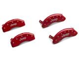 MGP Brake Caliper Covers with Jeep Logo; Red; Front and Rear (18-25 Jeep Wrangler JL)