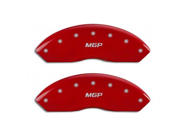 MGP Brake Caliper Covers with MGP Logo; Red; Front Only (97-06 Jeep Wrangler TJ)