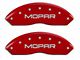 MGP Brake Caliper Covers with MOPAR Logo; Red; Front and Rear (03-06 Jeep Wrangler TJ w/ Rear Disc Brakes)