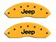 MGP Brake Caliper Covers with Jeep Logo; Yellow; Front and Rear (03-06 Jeep Wrangler TJ w/ Rear Disc Brakes)