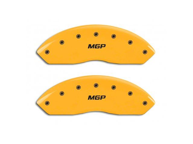 MGP Brake Caliper Covers with MGP Logo; Yellow; Front and Rear (03-06 Jeep Wrangler TJ w/ Rear Disc Brakes)