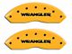 MGP Brake Caliper Covers with MOPAR Logo; Yellow; Front and Rear (03-06 Jeep Wrangler TJ w/ Rear Disc Brakes)