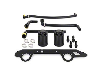 Mishimoto Baffled Oil Catch Can System; Black (23-25 2.7L EcoBoost Bronco)