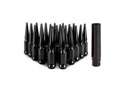 Mishimoto Black Steel Spiked Lug Nuts; M12 x 1.5; Set of 24 (21-24 Bronco, Excluding Raptor)