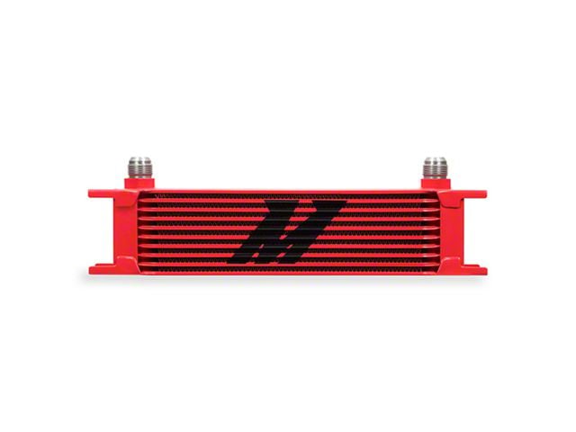 Mishimoto Universal 10-Row Oil Cooler; Red (Universal; Some Adaptation May Be Required)