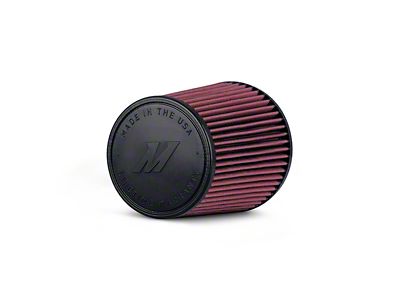 Mishimoto Performance Air Filter; 3.50-Inch Inlet; 8-Inch Filter Length; Red (Universal; Some Adaptation May Be Required)