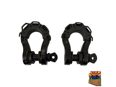 Mojab Offroad 3/4-Inch Heavy Duty Steel Shackle Set; Black