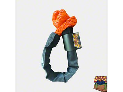 Mojab Offroad 3/8-Inch x 19-Inch Soft Shackle with Sleeve and Bag; Orange