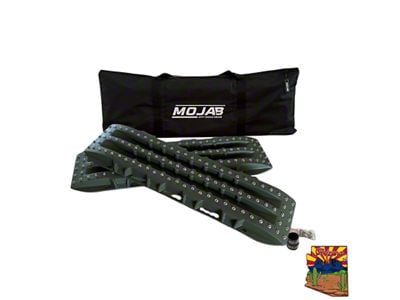 Mojab Offroad Ultimate Traction Recovery Board with Steel Plugs and Storage Bag; Army Green