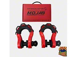 Mojab Offroad 3/4-Inch Heavy Duty Steel Shackle Set; Red