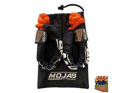 Mojab Offroad 3/8-Inch x 19-Inch Soft Shackle Set with Sleeve and Bag; Orange