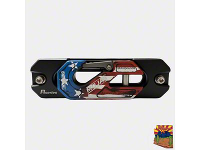 Mojab Offroad Aluminum Recessed Winch Shackle and Fairlead Kit with Closed Latch; American Flag