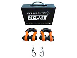 Mojab Offroad 3/4-Inch Forged Steel D-Shackle Set; Orange