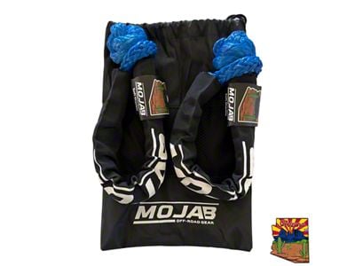 Mojab Offroad 1/2-Inch x 22-Inch Soft Shackle Set with Sleeve and Bag; Blue