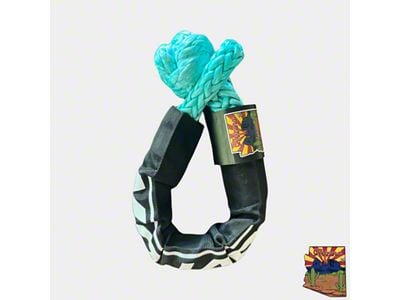 Mojab Offroad 1/2-Inch x 22-Inch Soft Shackle with Sleeve and Bag; Turquoise