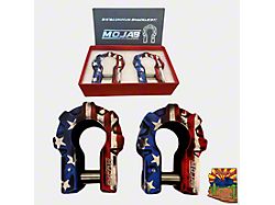 Mojab Offroad 3/4-Inch Extreme Duty Aluminum Shackle Set; American Flag