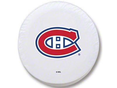 Montreal Canadiens Spare Tire Cover; White (66-18 Jeep CJ5, CJ7, Wrangler YJ, TJ & JK)