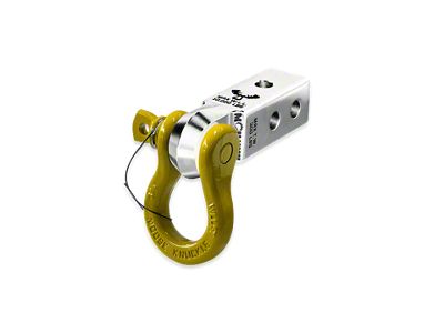 Moose Knuckle Offroad B'oh Spin Pin Shackle/Mohawk 2.0 Receiver Combo; Atomic Silver/Detonator Yellow (Universal; Some Adaptation May Be Required)